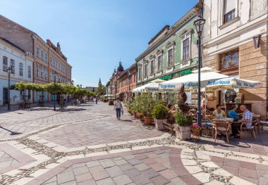 Barselona 'daki eski kasaba meydanının manzarası