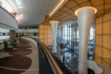 Budapeşte, Macaristan - 10 Nisan 2018: Budapeşte 'de 5 yıldızlı lüks bir otel olan Corvinus Kempinski Oteli 