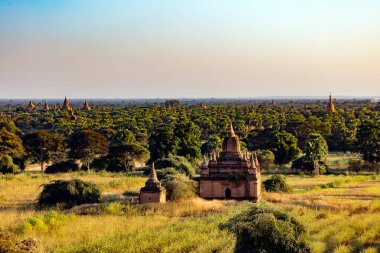 Bagan ve Myanmar 'ın hava manzarası