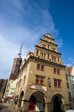 Münih, Almanya 'daki eski belediye binasının manzarası