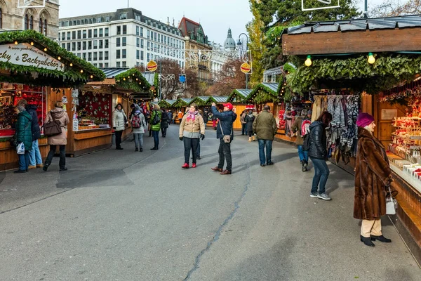 Vánoční Trh Evropském Městě — Stock fotografie