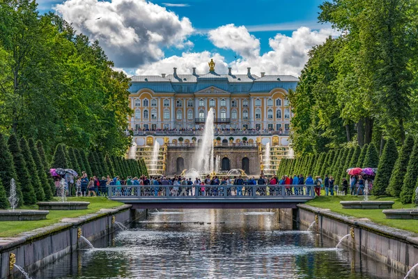 Petersburg Russie Août 2018 Parc Palais Peterhof Patrimoine Mondial Unesco — Photo