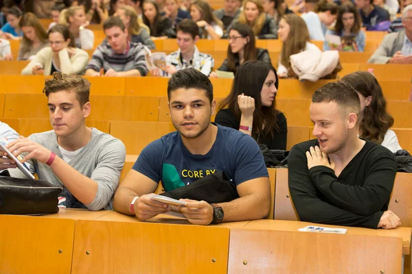 Budapest Hongrie Octobre 2014 Étudiants Non Identifiés Université Elte — Photo