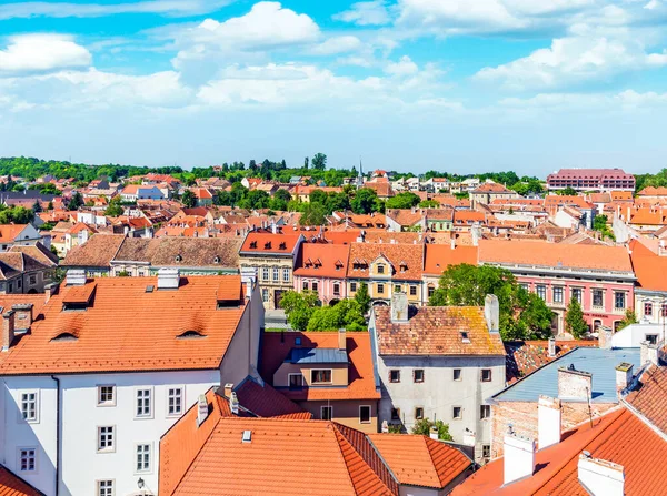 Tallinn, Estonya 'daki eski şehrin havadan görünüşü