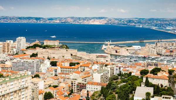 Vista Aérea Vieja Ciudad Marsella Francia —  Fotos de Stock