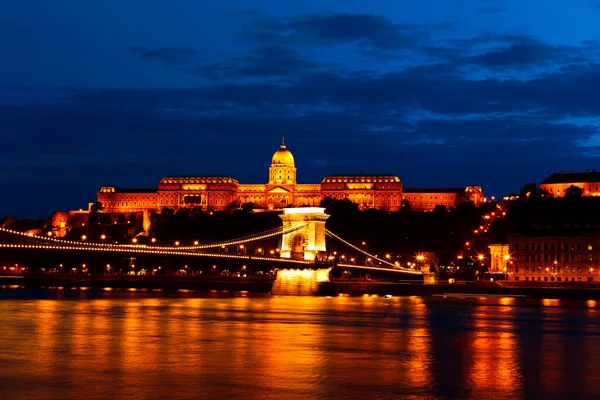 Budapest Hongrois Septembre 2016 Pont Parlement Dans Danube Dans Château — Photo