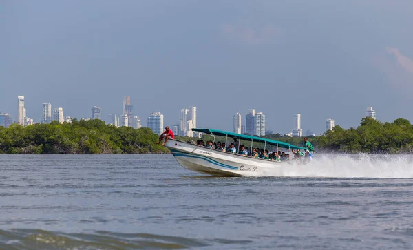 Cartagena Indias Colombie Octobre 2015 Bateau Tourisme Dans Baie Carthagène — Photo