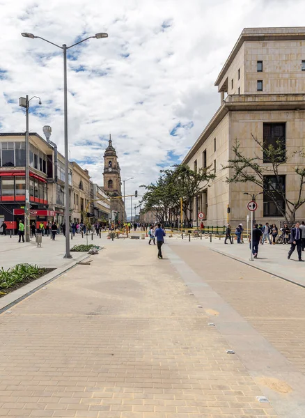 Bogota Colombie Octobre 2015 Personnes Non Identifiées Marchant Dans Quartier — Photo