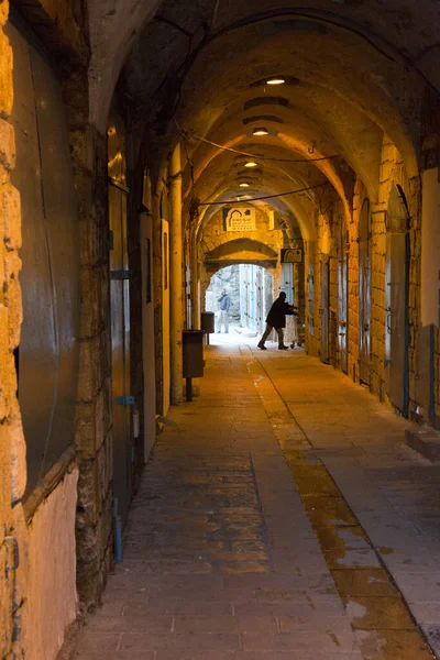 Callejón Estrecho Ciudad Vieja Jerusalem Israel — Foto de Stock