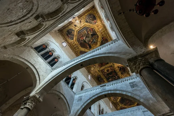 Bari Italia Junio 2017 Interior Basílica San Nicolás Construida Entre — Foto de Stock