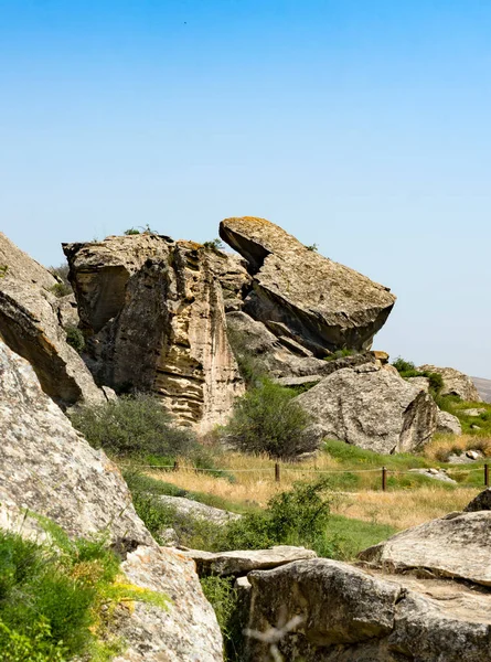 Кам Яні Утворення Національному Парку Гобустан Азербайджан — стокове фото