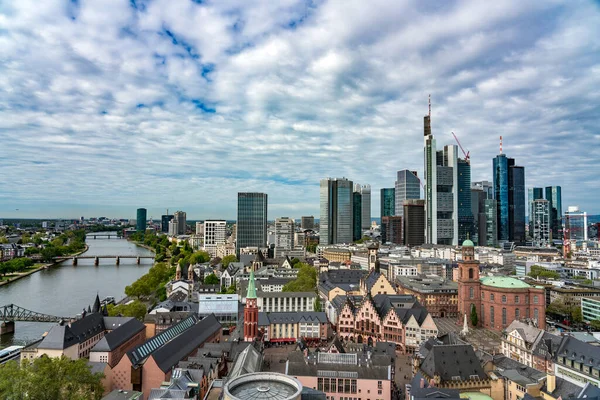 Frankfurt Main Bij Zonsondergang Duitsland — Stockfoto