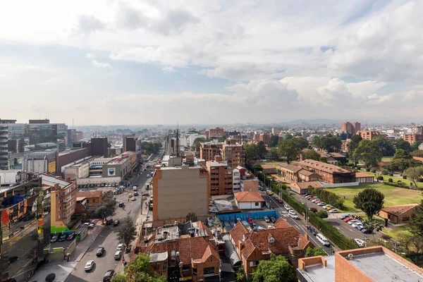 Vista Niebla Bogotá Desde Colina Montserrat Colombia — Foto de Stock