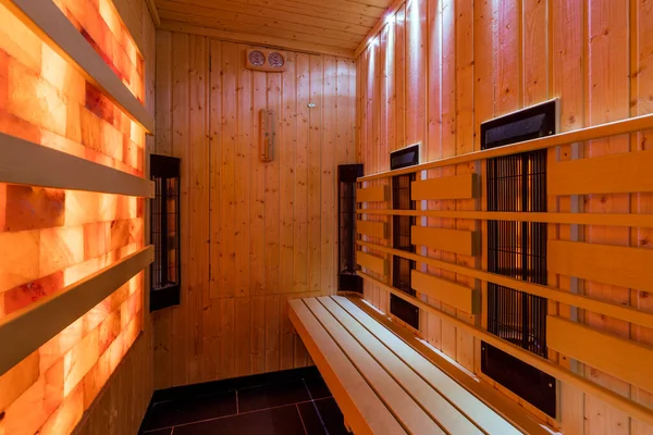 Interno Una Sauna Legno — Foto Stock