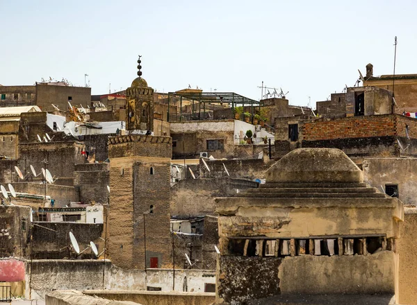 Panoramatický Výhled Centrum Fezu Maroko — Stock fotografie