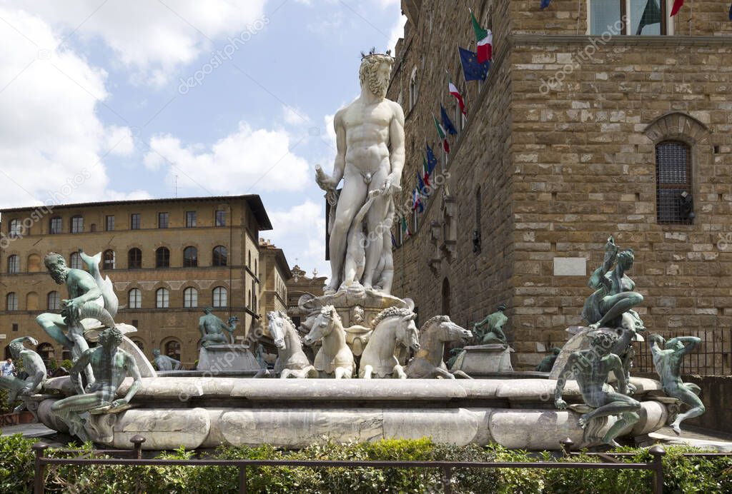 statue of the famous piazza navona in rome, italy