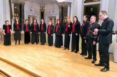 BUDAPEST, HUNGARY - 9 Mayıs 2014: ELTE Univiversity 'de Pazmany Günleri' nin töreni. ELTE 378 yaşında..