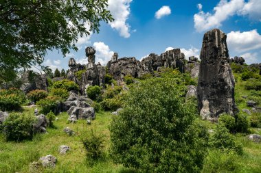 Asya 'daki güzel kayalık dağ manzarası