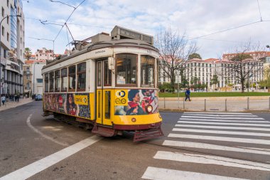 Lizbon, Portekiz 'deki eski tramvay