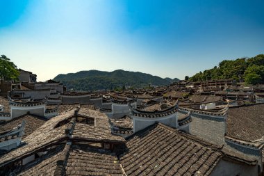 Çin şehrinin manzarası