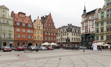 Varşova, Polonya 'daki eski kasaba meydanının manzarası