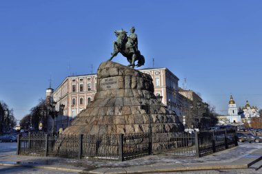 Ukrayna, Kyiv 'deki ünlü adamın anıtı.