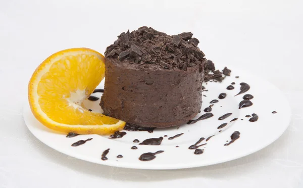 Шоколадный Торт Апельсином Мятой — стоковое фото