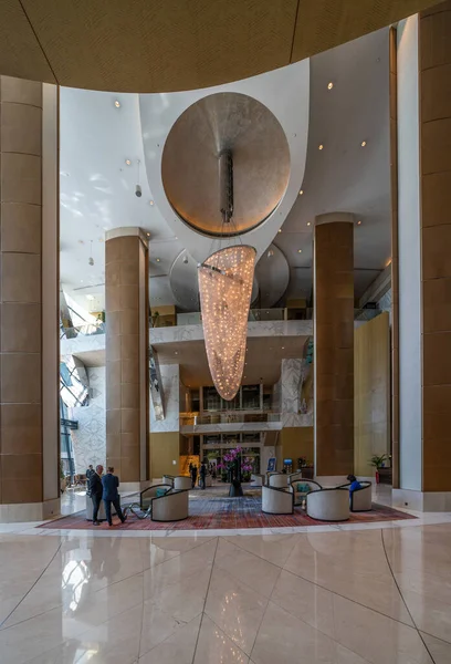 Baku Azerbaijão Maio 2018 Interior Hotel Fairmont Baku Flame Towers — Fotografia de Stock