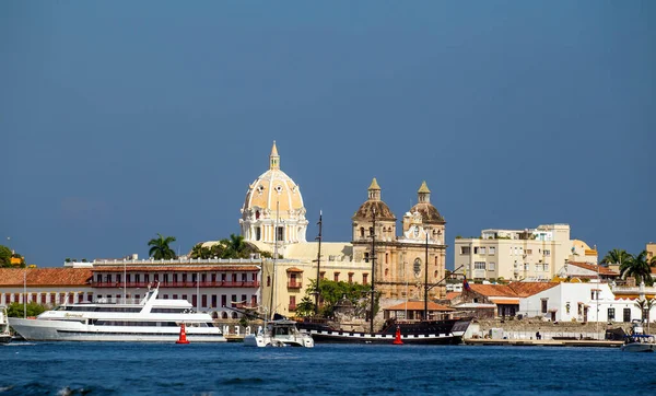 Barcos Puerto Público Cartagena Quinta Ciudad Más Grande Colombia Segunda —  Fotos de Stock