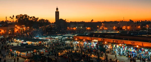 Marrakesh Maroko Grudnia 2017 Plac Jemaa Fna Rynek Amina Centrum — Zdjęcie stockowe