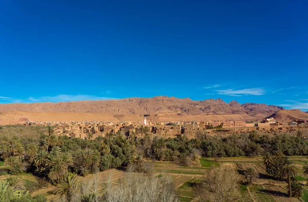 Vieille Ville Dans Désert Montagne Maroc — Photo