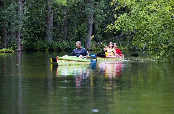 Masuria Poland July Unidentified People Take Kayak Trip Krutynia River — Stock Photo, Image