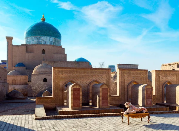 Blaue Moschee Chiwa Nahe Der Stadt Urgench Usbekistan Teil Des — Stockfoto