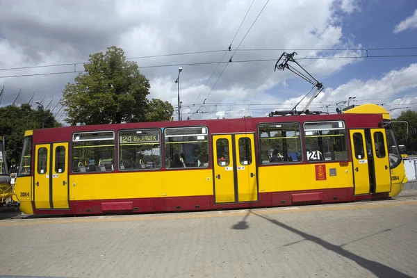 Gele Tram Stad Lissabon Portugal — Stockfoto
