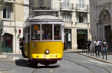 Lizbon, Portekiz 'deki eski tramvay