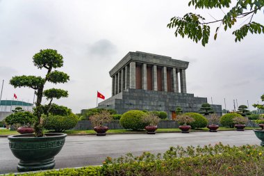 HANOI, VİETNAM - 4 HAZİRAN 2019: Ho Chi Minh Anıtmezar, Hanoi, Vietnam.
