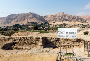 JERICHO, PALESTINE - 2 Ocak 2013 'te Jericho, Filistin' de olduğu gibi şehrin antik kalıntıları. Jericho dünyanın en eski şehridir..