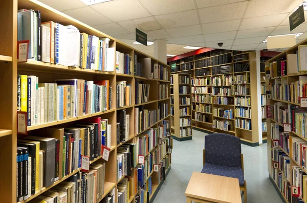 Bücherregal Der Bibliothek Bildungskonzept — Stockfoto