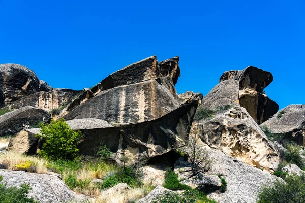 Park Narodowy Gobustan Ekspozycja Petroglifów Gobustan Koło Baku Azerbejdżan — Zdjęcie stockowe