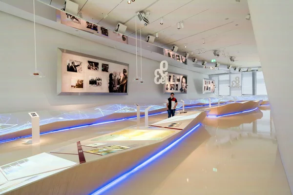 阿塞拜疆巴库 2019年5月6日 巴库海达尔 阿利耶夫文化中心的内政细节 由建筑师Zaha Hadid建造的文化中心 — 图库照片