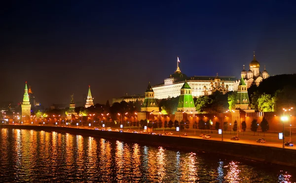 Μόσχας Κρέμλιν Νύχτα — Φωτογραφία Αρχείου