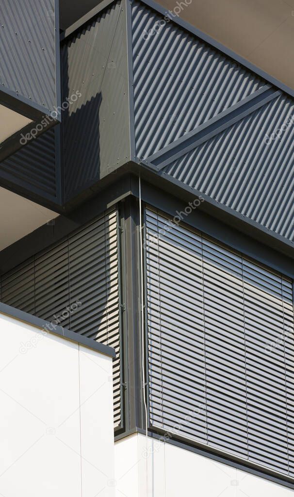 modern building exterior with blinds