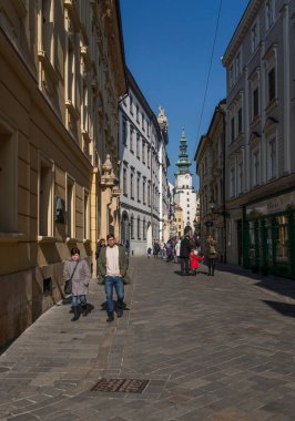 Stockholm 'ün merkezindeki şehir meydanı manzarası