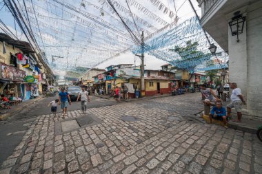 Çin şehrinin sokak manzarası