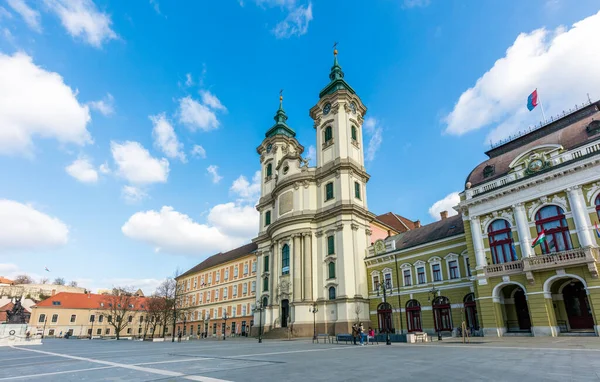 Eger Hungary Марта 2016 Года Площадь Добо Центре Эгера Уездного — стоковое фото