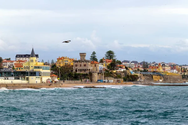 Estoril Lisboa Portugal Outubro 2015 Porto Tempestuoso Dia Oceano Atlântico — Fotografia de Stock