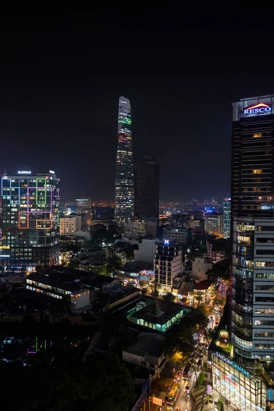 夜間の都市の空中風景 — ストック写真