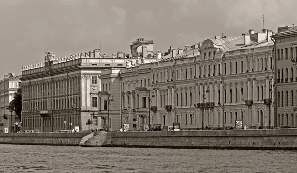 View Black White Photo Neva River City Venice — Stock Photo, Image