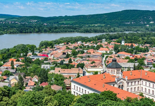 Letecký Pohled Město Esztergom Maďarsku — Stock fotografie