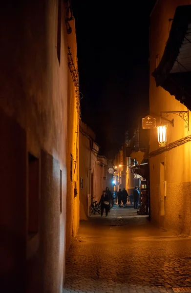 Calle Ciudad Marocco Por Noche — Foto de Stock